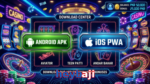 Main screen of Heybaji download page for PK players